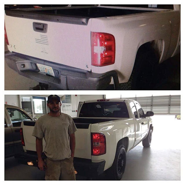 Collision Before and After at Tom Bush Collision Center in Jacksonville FL