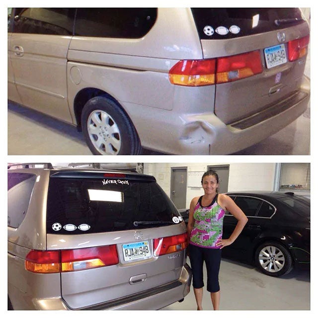 Collision Before and After at Tom Bush Collision Center in Jacksonville FL