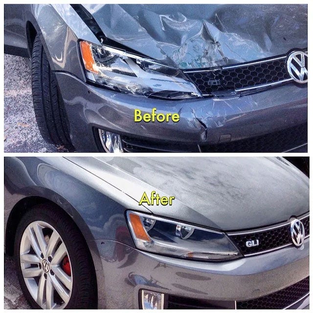 Collision Before and After at Tom Bush Collision Center in Jacksonville FL